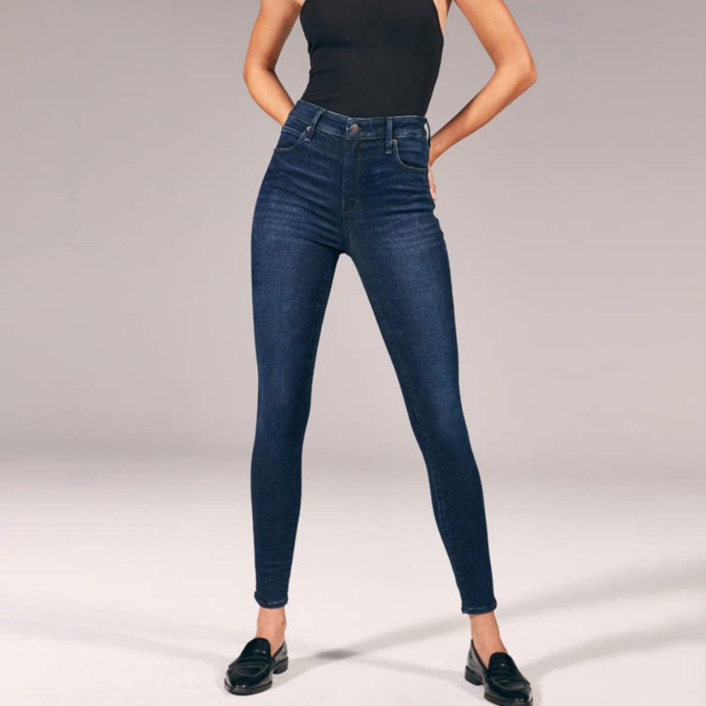 Abercrombie High Rise Dark Wash Skinny Jeans